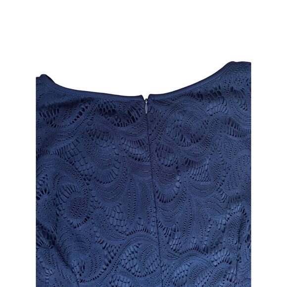 Stitch Fix WISP A-Line Women's Leeah Navy Blue Lace Knit Dress Size 10 Petite - Picture 3 of 8